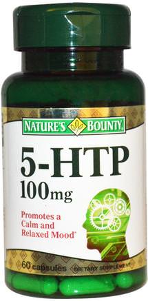 5-HTP, 100 mg, 60 Capsules by Natures Bounty-Kosttillskott, 5-Htp