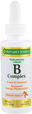 B-Complex, Sublingual Liquid, 2 fl oz (59 ml) by Natures Bounty-Vitaminer, Vitamin B-Komplex, Vitamin B, Vitamin B12, Vitamin B12 - Vätska