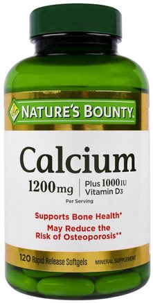 Calcium Plus Vitamin D3, 1200 mg/1000 IU, 120 Rapid Release Softgels by Natures Bounty-Kosttillskott, Mineraler, Kalcium Vitamin D