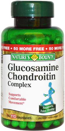Glucosamine Chondroitin, 110 Capsules by Natures Bounty-Kosttillskott, Glukosamin