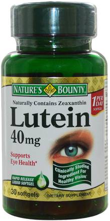 Lutein, 40 mg, 30 Rapid Release Softgels by Natures Bounty-Kosttillskott, Antioxidanter, Lutein