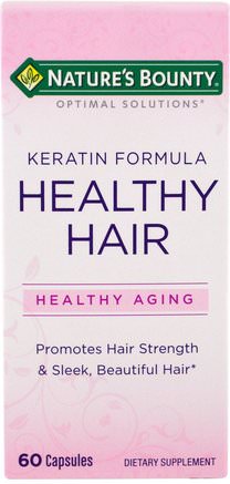 Optimal Solutions, Healthy Hair Keratin Formula, 60 Capsules by Natures Bounty-Hälsa, Kvinnor, Hud