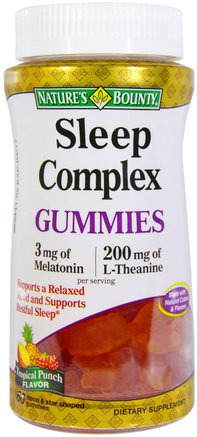 Sleep Complex Gummies, Tropical Punch Flavor, 60 Moon & Star Shaped Gummies by Natures Bounty-Värmekänsliga Produkter, Kosttillskott, Gummier