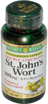 St. Johns Wort, 300 mg, 100 Capsules by Natures Bounty-Örter, St. Johns Wort