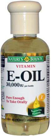Vitamin E-Oil, 30.000 IU, 2.5 fl oz (74 ml) by Natures Bounty-Hälsa, Hud, Vitamin E Oljekräm