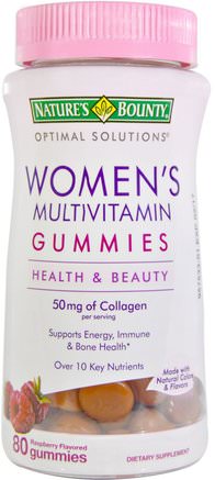 Womens Multivitamin Gummies, Raspberry Flavored, 80 Gummies by Natures Bounty-Värmekänsliga Produkter, Kosttillskott, Gummier