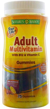 Your Life Multi, Adult Multivitamin Gummies with B12 & Vitamin C, 75 Gummies by Natures Bounty-Värmekänsliga Produkter, Vitaminer, Multivitamingummier