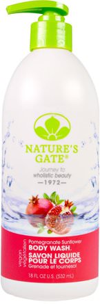 Body Wash, Pomegranate Sunflower, 18 fl oz (532 ml) by Natures Gate-Bad, Skönhet, Duschgel