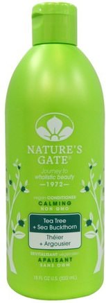 Calming Conditioner, Vegan, Tea Tree + Sea Buckthorn, 18 fl oz (532 ml) by Natures Gate-Bad, Skönhet, Hår, Hårbotten, Balsam