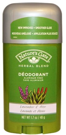 Deodorant, Herbal Blend, Lavender & Aloe, 1.7 oz (48 g) by Natures Gate-Bad, Skönhet, Deodorant