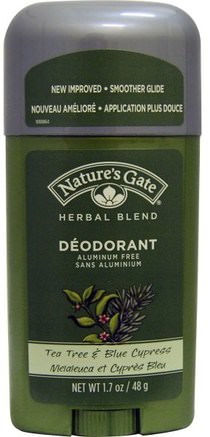 Deodorant, Herbal Blend, Tea Tree & Blue Cypress, 1.7 oz (48 g) by Natures Gate-Bad, Skönhet, Deodorant