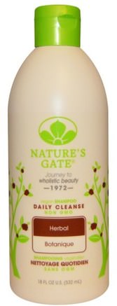 Shampoo, Daily Cleanse, Vegan, Herbal, 18 fl oz (532 ml) by Natures Gate-Bad, Skönhet, Schampo, Hår, Hårbotten, Balsam
