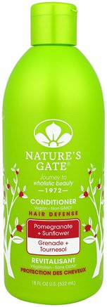Conditioner, Hair Defense, Vegan, Pomegranate + Sunflower, 18 fl oz (532 ml) by Natures Gate-Bad, Skönhet, Hår, Hårbotten, Balsam