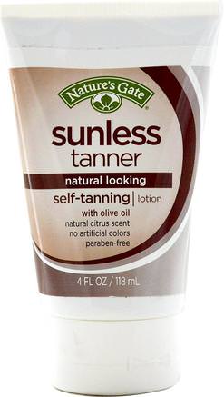 Sunless Tanner, Self-Tanning Lotion, 4 fl oz (118 ml) by Natures Gate-Bad, Skönhet, Självbränningslotion