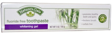 Whitening Gel Toothpaste, Fluoride Free, 5 oz (141 g) by Natures Gate-Bad, Skönhet, Tandkräm, Oral Tandvård, Tandblekning