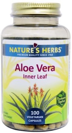 Aloe Vera, Inner Leaf, 100 Veggie Caps by Natures Herbs-Kosttillskott, Aloe Vera, Aloe Vera Caps Kapslar
