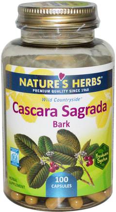 Cascara Sagrada Bark, 100 Capsules by Natures Herbs-Örter, Cascara Sagrada