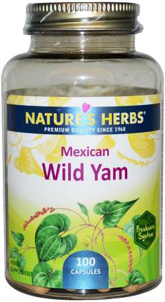 Mexican Wild Yam, 100 Capsules by Natures Herbs-Hälsa, Kvinnor, Vild Yam