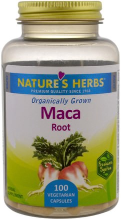 Organic Maca Root, 100 Vegetarian Capsules by Natures Herbs-Hälsa, Män, Maca