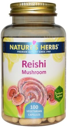 Reishi Mushroom, 100 Veggie Caps by Natures Herbs-Kosttillskott, Medicinska Svampar, Reishi-Svampar, Svampkapslar
