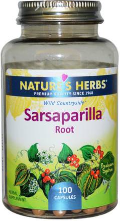 Sarsaparilla Root, 100 Capsules by Natures Herbs-Örter, Sarsaparillaxtrakt Smilax
