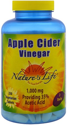 Apple Cider Vinegar, 250 Veggie Tabs by Natures Life-Kosttillskott, Äppelcidervinäger