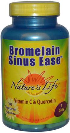 Bromelain Sinus Ease, 100 Veggie Caps by Natures Life-Kosttillskott, Enzymer, Bromelain