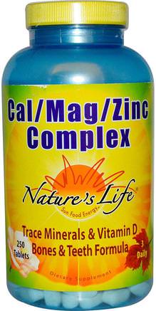 Cal / Mag / Zinc Complex, 250 Tablets by Natures Life-Kosttillskott, Mineraler, Kalcium, Magnesium