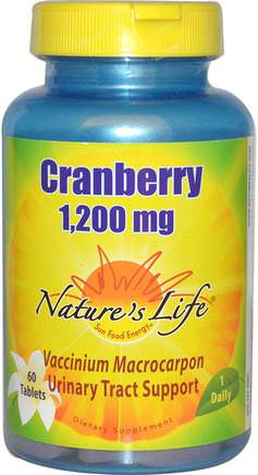Cranberry, 1.200 mg, 60 Tablets by Natures Life-Örter, Tranbärsjuicextrakt