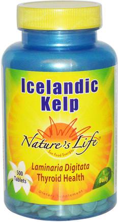 Icelandic Kelp, 500 Tablets by Natures Life-Kosttillskott, Alger Olika, Kelp, Hälsa, Sköldkörtel