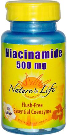 Niacinamide, 500 mg, 100 Tablets by Natures Life-Vitaminer, Vitamin B, Vitamin B3, Vitamin B3 - Niacinamid