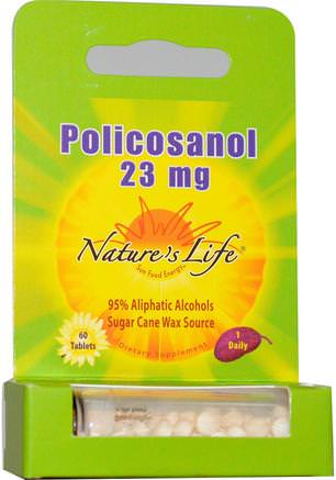 Policosanol, 23 mg, 60 Tablets by Natures Life-Kosttillskott, Polikosanol