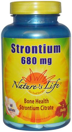 Strontium, 680 mg, 60 Tablets by Natures Life-Kosttillskott, Mineraler, Strontium