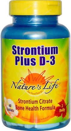 Strontium Plus D-3, 60 Tablets by Natures Life-Kosttillskott, Mineraler, Strontium