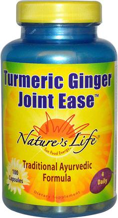 Turmeric Ginger Joint Ease, 100 Capsules by Natures Life-Kosttillskott, Antioxidanter, Curcumin, Gurkmeja