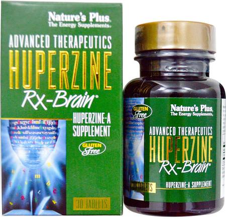 Advanced Therapeutics, Huperzine Rx-Brain, 30 Tablets by Natures Plus-Hälsa, Uppmärksamhet Underskott Störning, Lägg Till, Adhd, Hjärna, Örter, Huperzin (Huperzin)