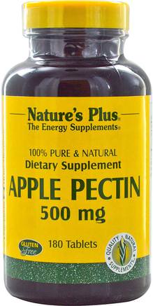 Apple Pectin, 500 mg, 180 Tablets by Natures Plus-Kosttillskott, Enzymer, Fiber, Äppelpektin