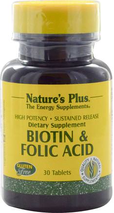 Biotin & Folic Acid, 30 Tablets by Natures Plus-Vitaminer, Vitamin B, Biotin