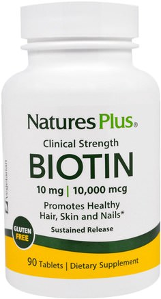 Biotin, Sustained Release, 90 Tablets by Natures Plus-Vitaminer, Vitamin B, Biotin, Hälsa, Kvinnor, Hud