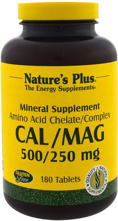 Cal/Mag, 500/250 mg, 180 Tablets by Natures Plus-Kosttillskott, Mineraler, Kalcium Och Magnesium