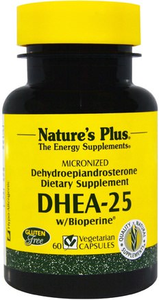 DHEA-25 With Bioperine, 60 Veggie Caps by Natures Plus-Kosttillskott, Antioxidanter, Pregnenolon