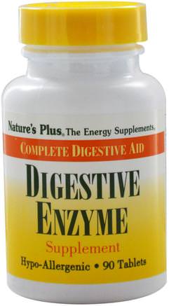 Digestive Enzyme Supplement, 90 Tablets by Natures Plus-Kosttillskott, Matsmältningsenzymer