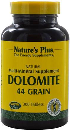 Dolomite, 44 Grain, 300 Tablets by Natures Plus-Kosttillskott, Mineraler, Kalcium Och Magnesium, Dolomit