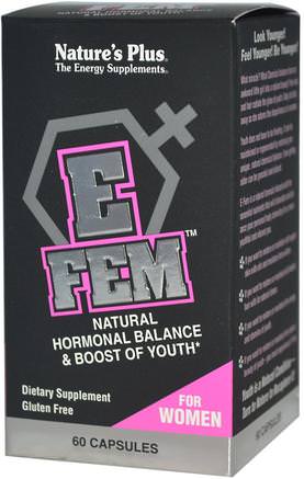 E Fem for Women, Natural Hormonal Balance, 60 Capsules by Natures Plus-Hälsa, Kvinnor