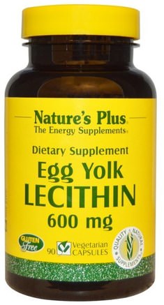 Egg Yolk Lecithin, 600 mg, 90 Veggie Caps by Natures Plus-Kosttillskott, Lecitin, Lipotropa
