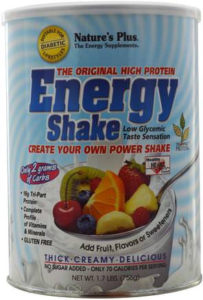 Energy Shake, The Original High Protein, 1.7 lbs. (756 g) by Natures Plus-Hälsa, Energidrycker Blanda, Kosttillskott, Skak Av Måltidsbyte