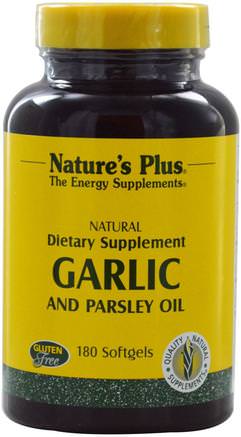 Garlic and Parsley Oil, 180 Softgels by Natures Plus-Hälsa, Hjärtkardiovaskulär Hälsa, Hjärtstöd