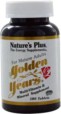 Golden Years, Multi-Vitamin & Mineral Supplement, 180 Tablets by Natures Plus-Sverige