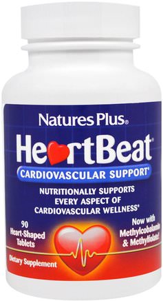 HeartBeat, Cardiovascular Support, 90 Heart-Shaped Tablets by Natures Plus-Hälsa, Hjärtkardiovaskulär Hälsa, Hjärtstöd