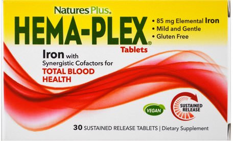 Hema-Plex, 30 Sustained Release Tablets by Natures Plus-Hälsa